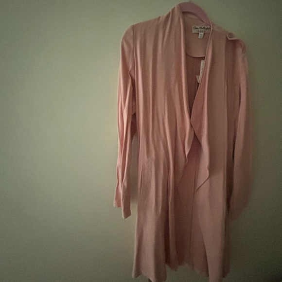 New Miss Selfridge Rose/Tan Lightweight Wrap Belted Coat - Picture 1 of 5